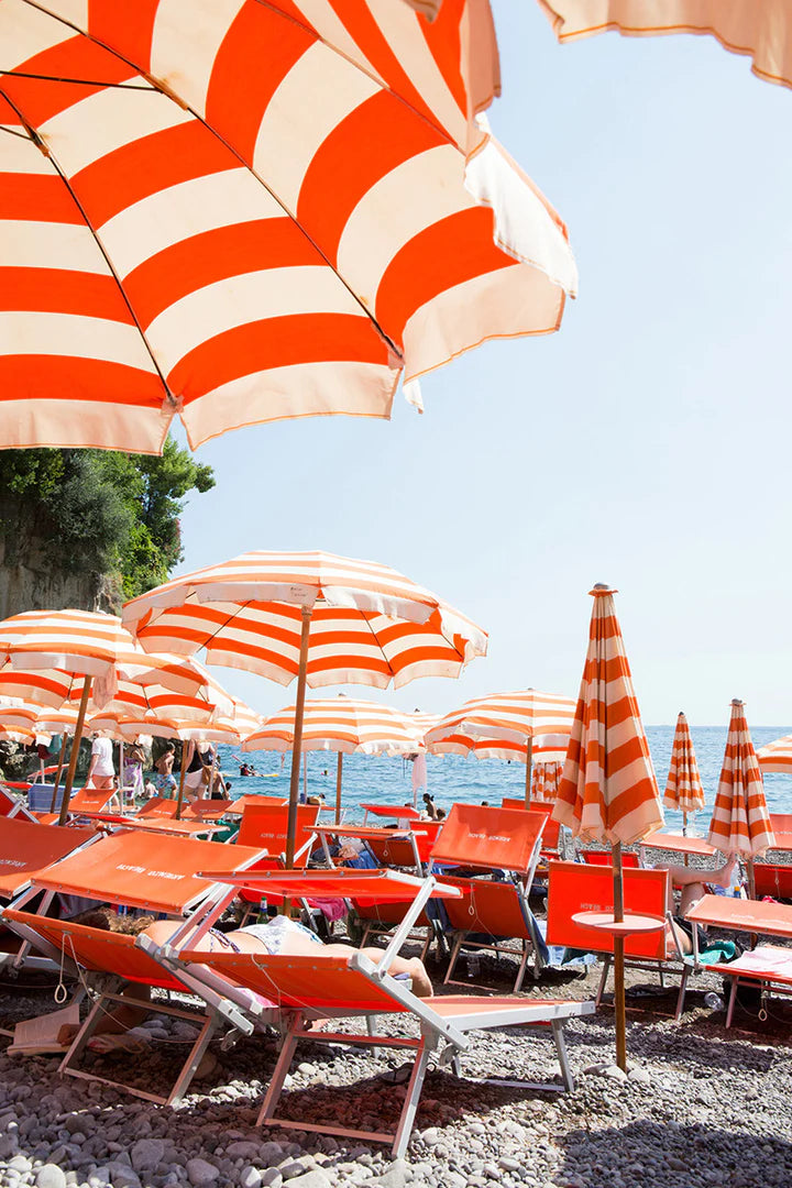 Arienzo Beach - Orange Striped Heart (Portrait) - CARLA COULSON
